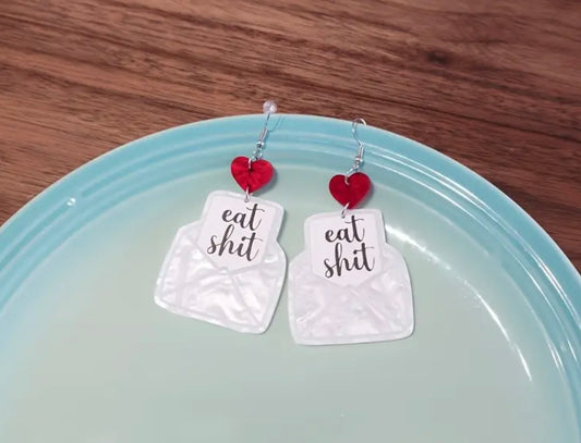 Eat Shit Love Letter Earrings