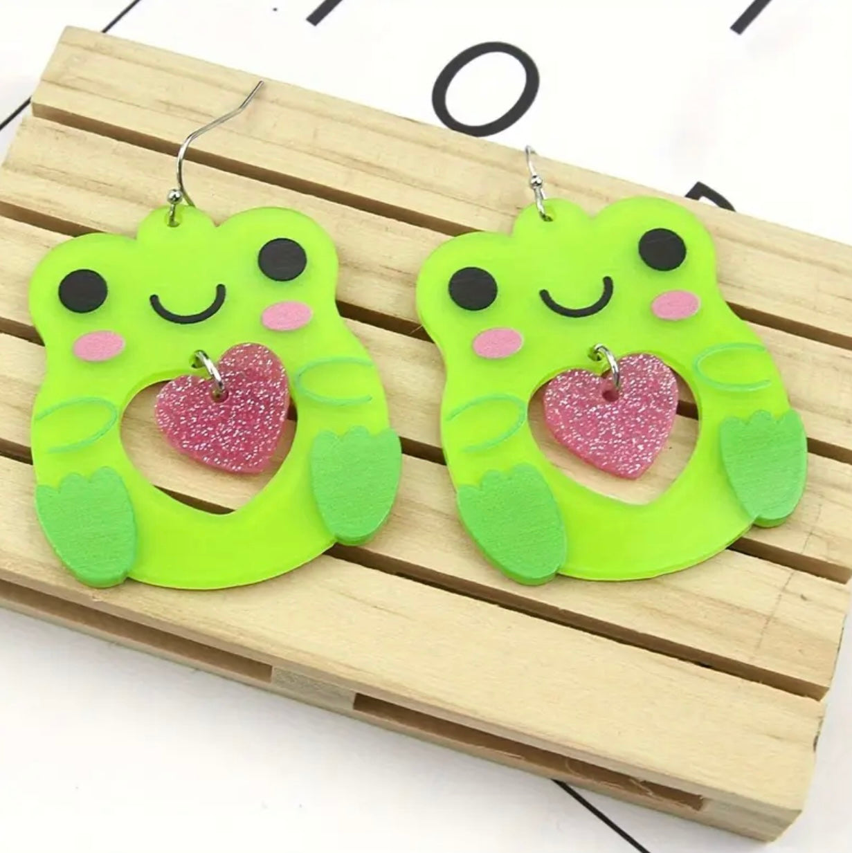 Little Frog Big Heart Earrings