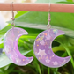 Purple Moon Earrings