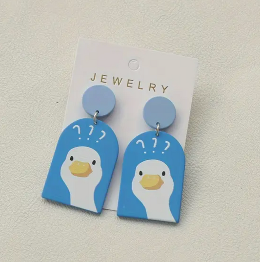 Confused Silly Goose Earrings