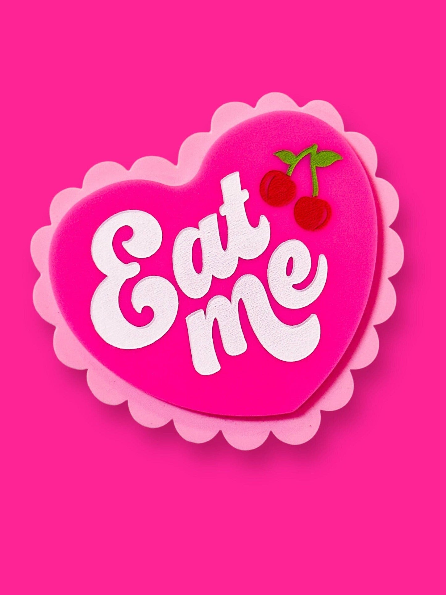 Eat Me - Pink Heart Cake Magnet