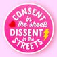 Consent in the Sheets, Dissent in the Streets Sticker