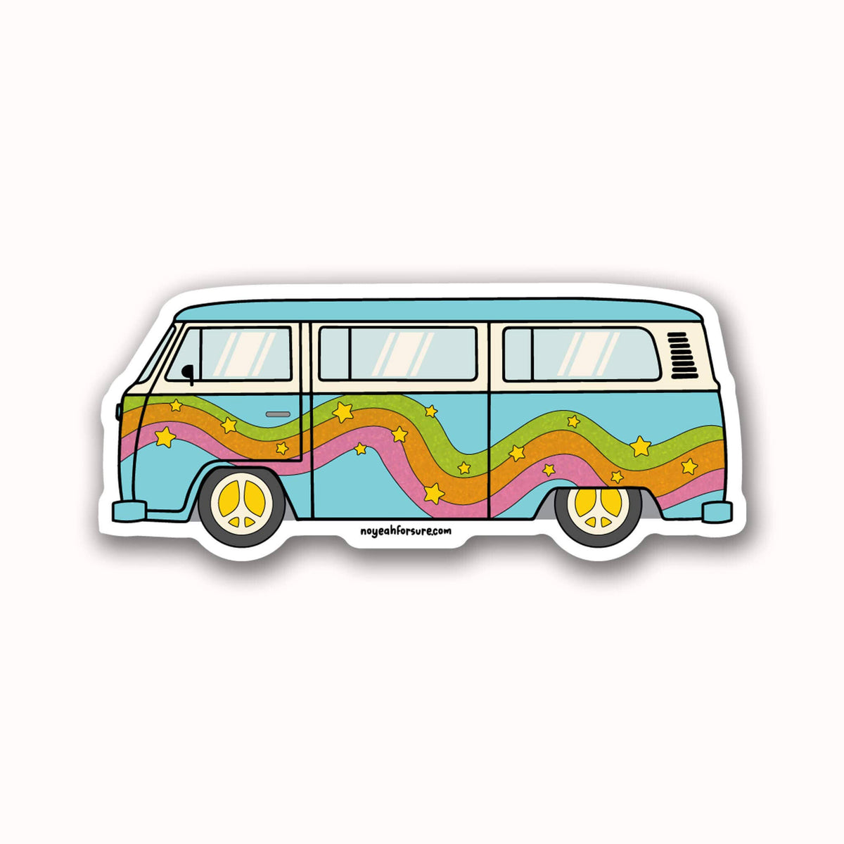Trippy Hippie Bus Glitter Sticker