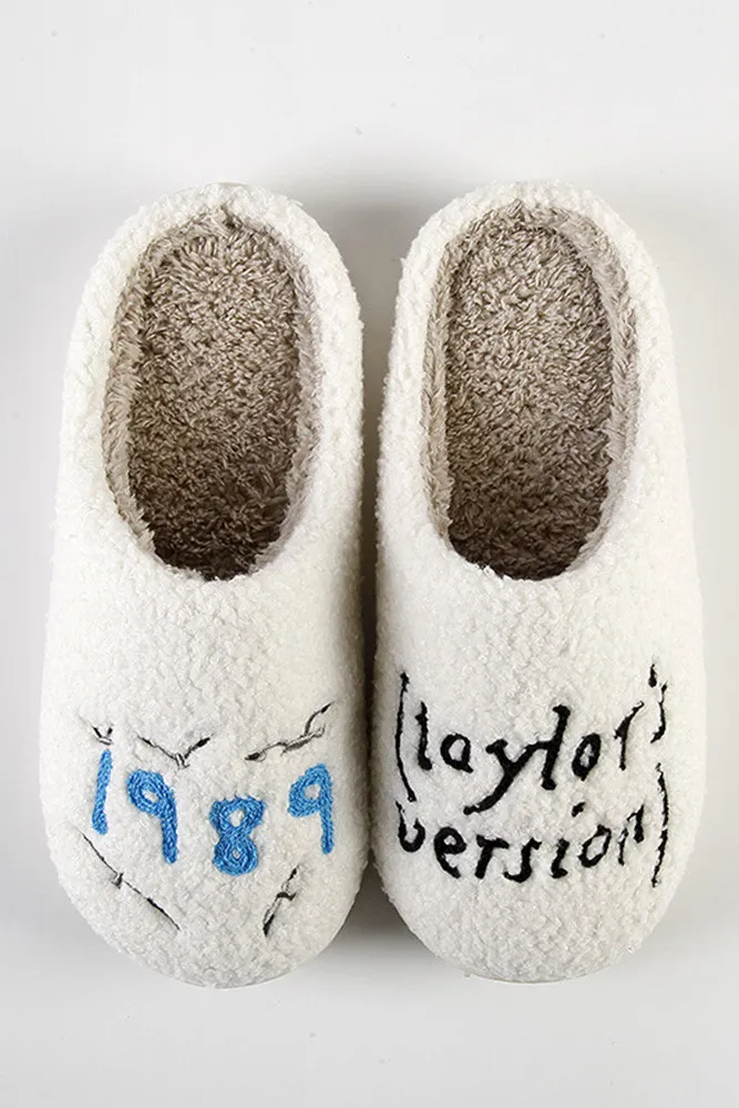 Graphic Printed Taylor's Version Knit Plush Slippers