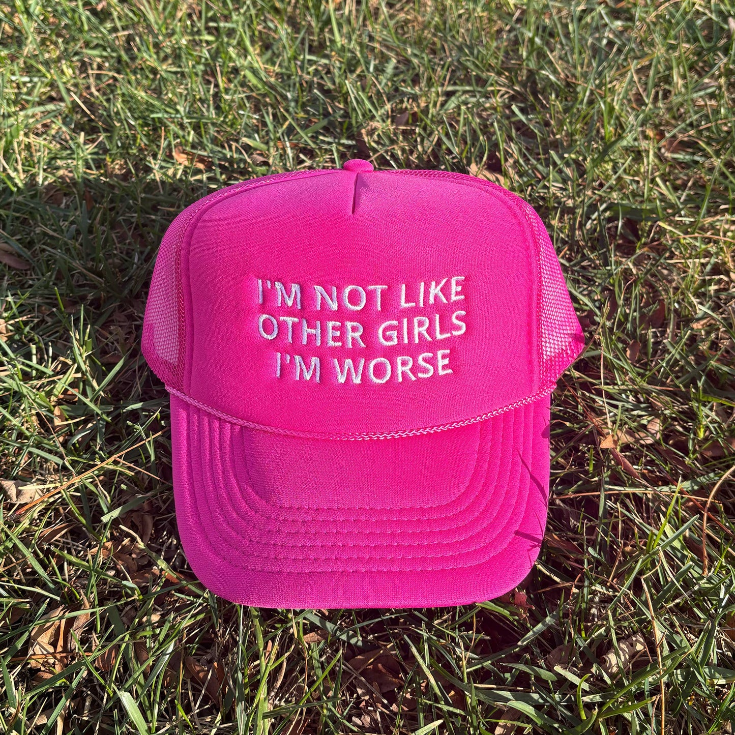 I'm Worse Embroidered Trucker Summer Mesh Cap