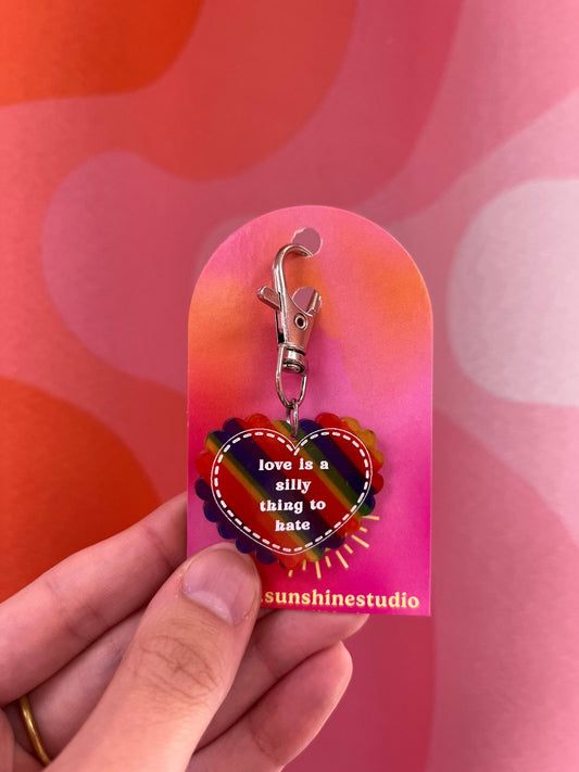 Love is a Silly Thing to Hate Pride Bag Charm