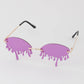Retro Dripping Paint Oval Sunglasses