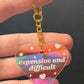 Expensive And Difficult Iridescent Acrylic Keychain