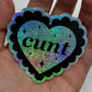 Cunt Scalloped Heart Sticker