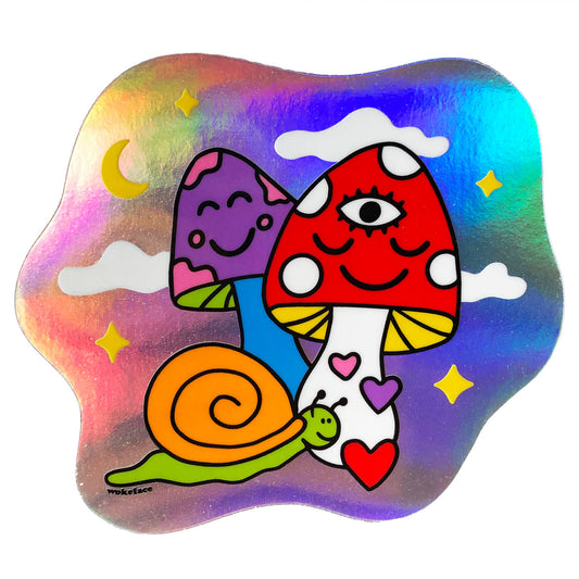 Sticker - Cosmic Mushrooms Holographic