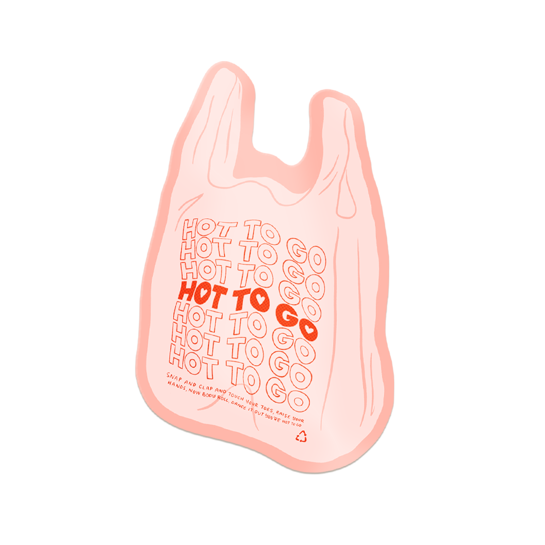 Hot To Go Takeout Bag Vinyl Sticker