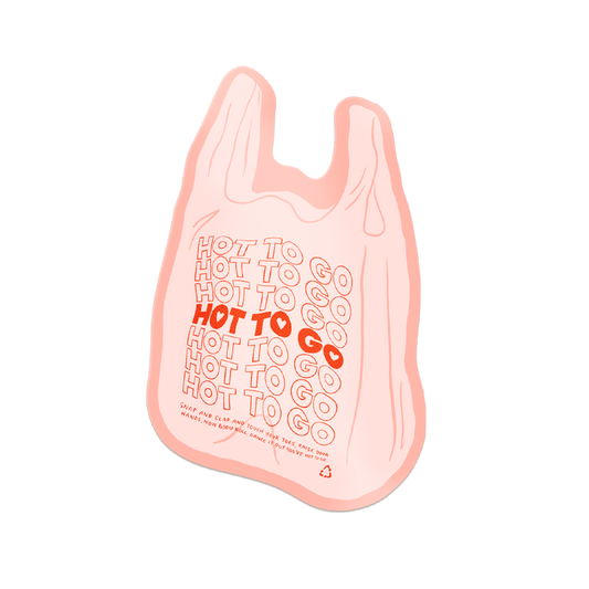 Hot To Go Takeout Bag Vinyl Sticker
