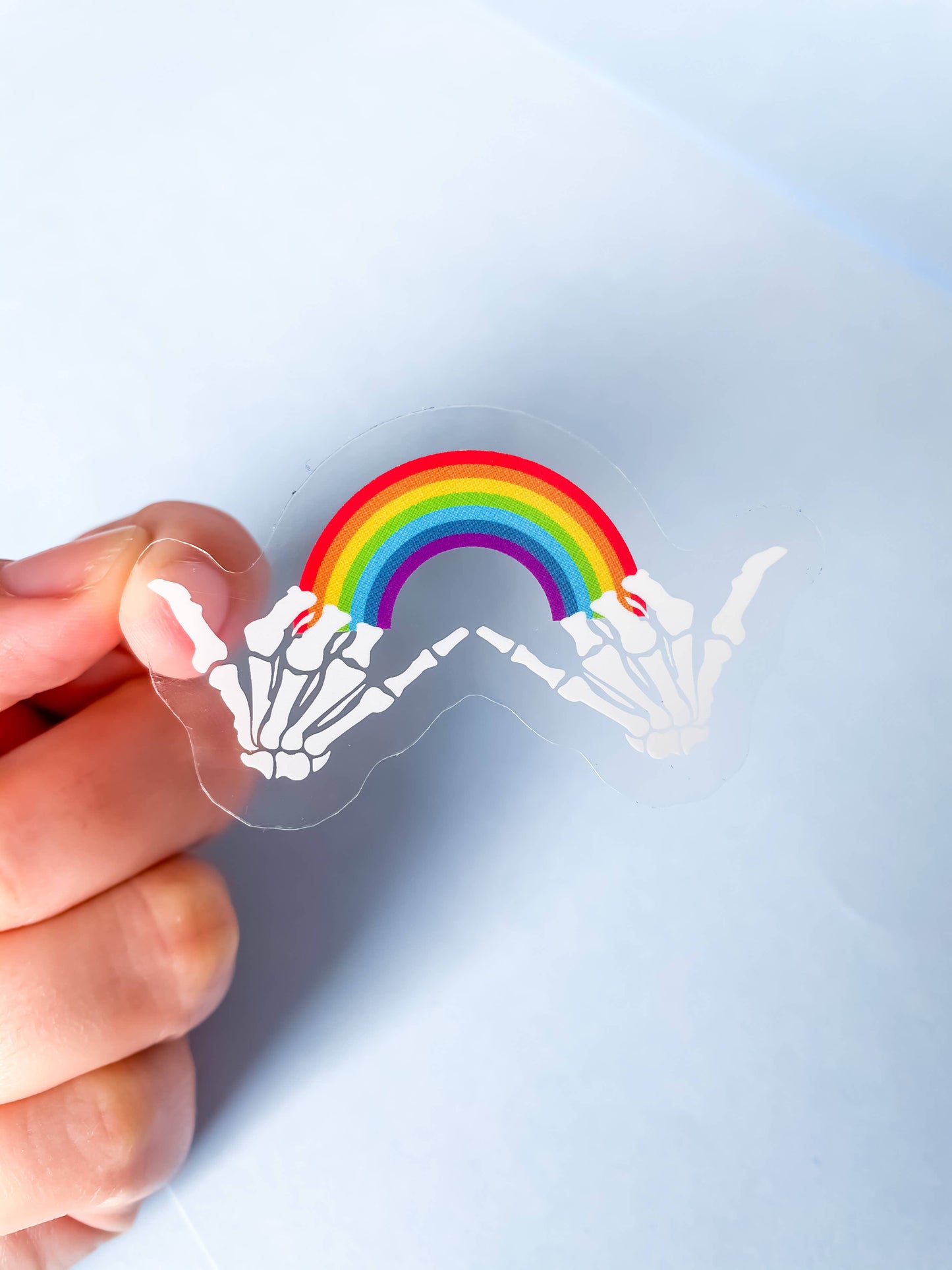 Rainbow Skull Hands LGBTQ+ Sticker