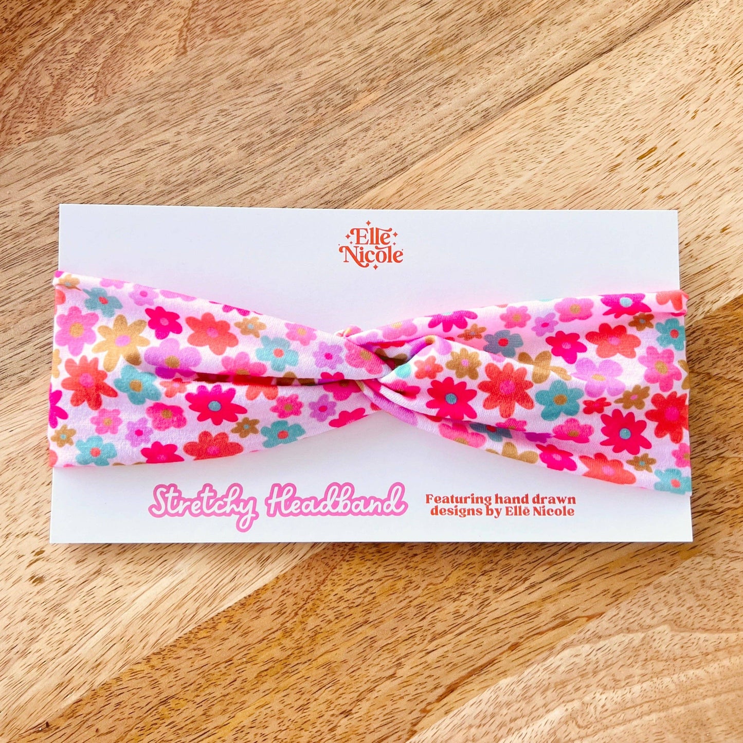Stretchy Tie Headband - Retro Florals