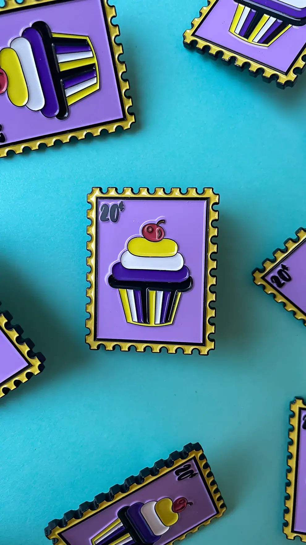 Non-Binary Cupcake Pin