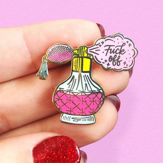 Fuck Off Perfume Bottle Enamel Pin