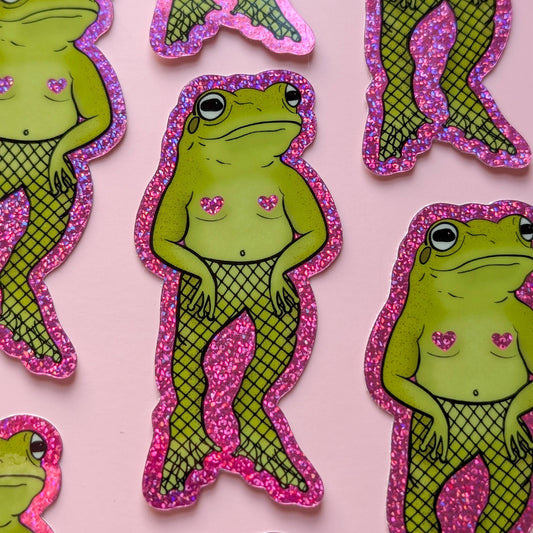 Sexy frog sticker glitter pride funny cute