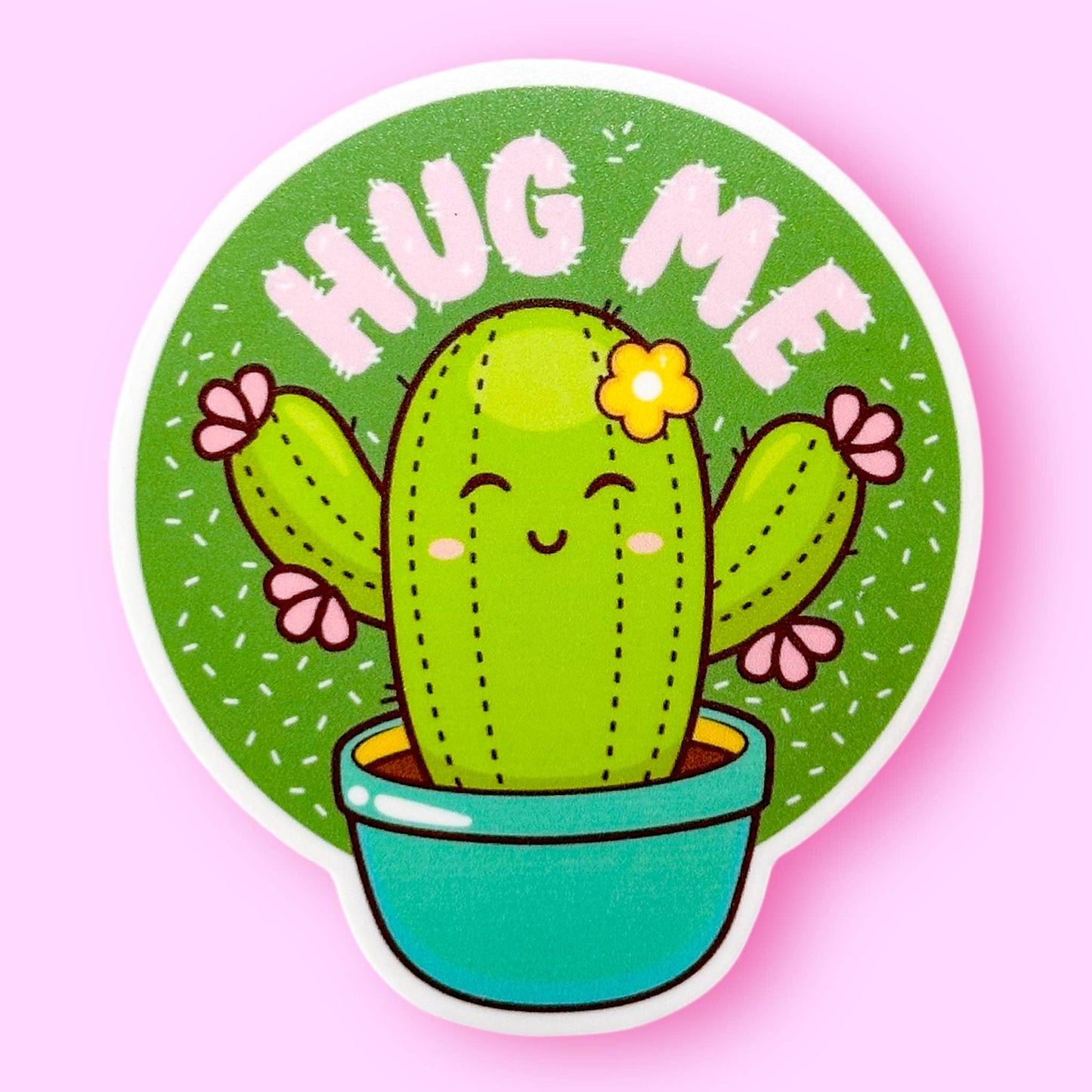 HUG ME Cactus Sticker