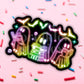 Neon Bookish Ghosts Halloween Vinyl Sticker