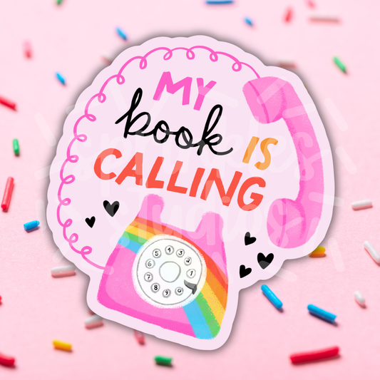 Book Is Calling Vinyl Sticker