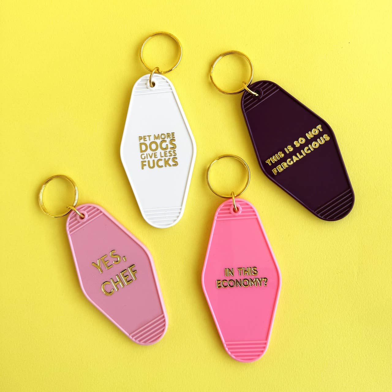 Yes, Chef Gold Printed Keychain