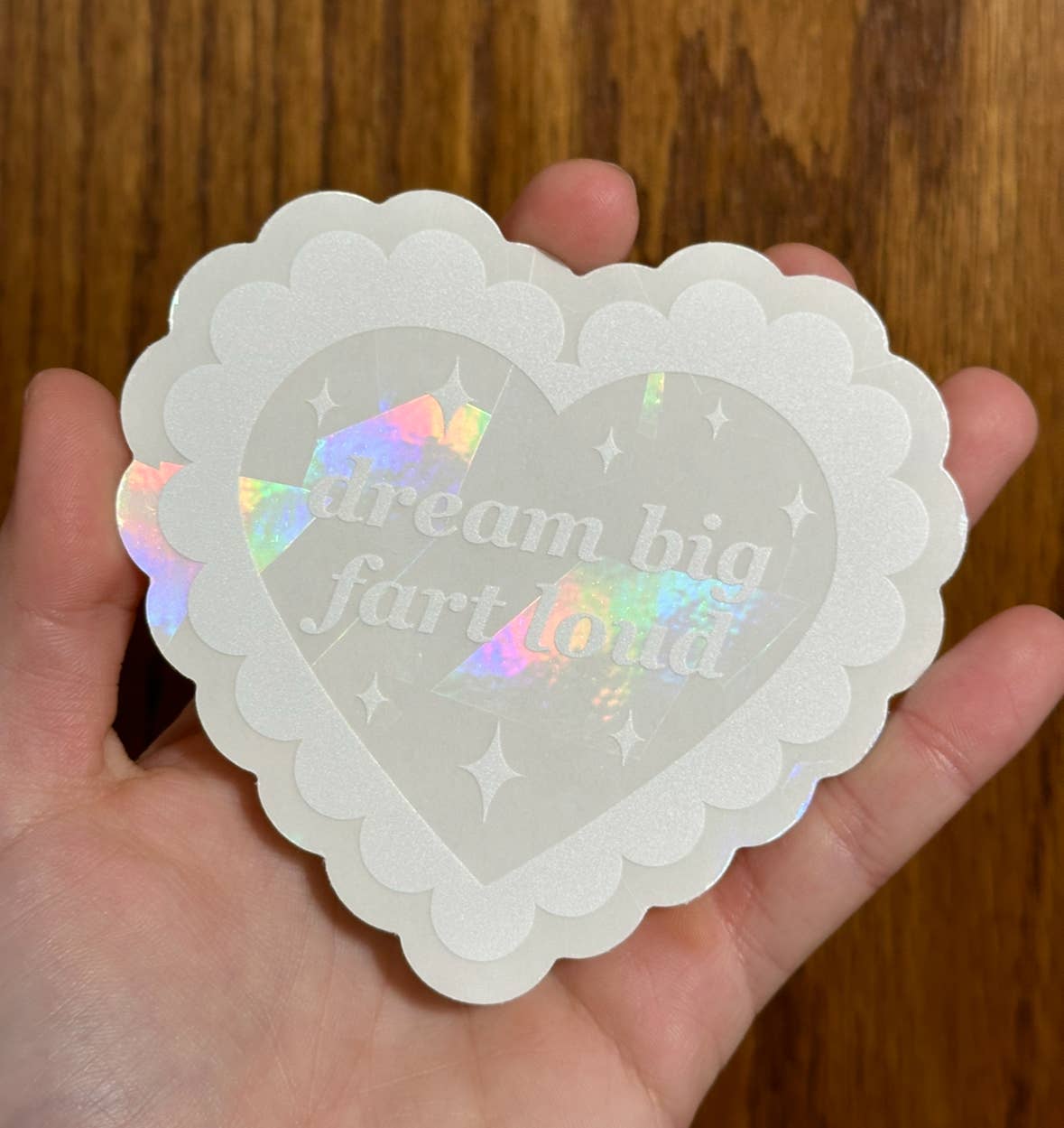 Dream Big Fart Loud Heart Suncatcher Decal