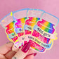 Hot Girls Take Their Meds Holographic Sticker, 2.6 x 3.25 in