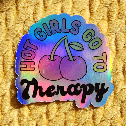 Hot girls go to therapy sticker hydroflask journal planner