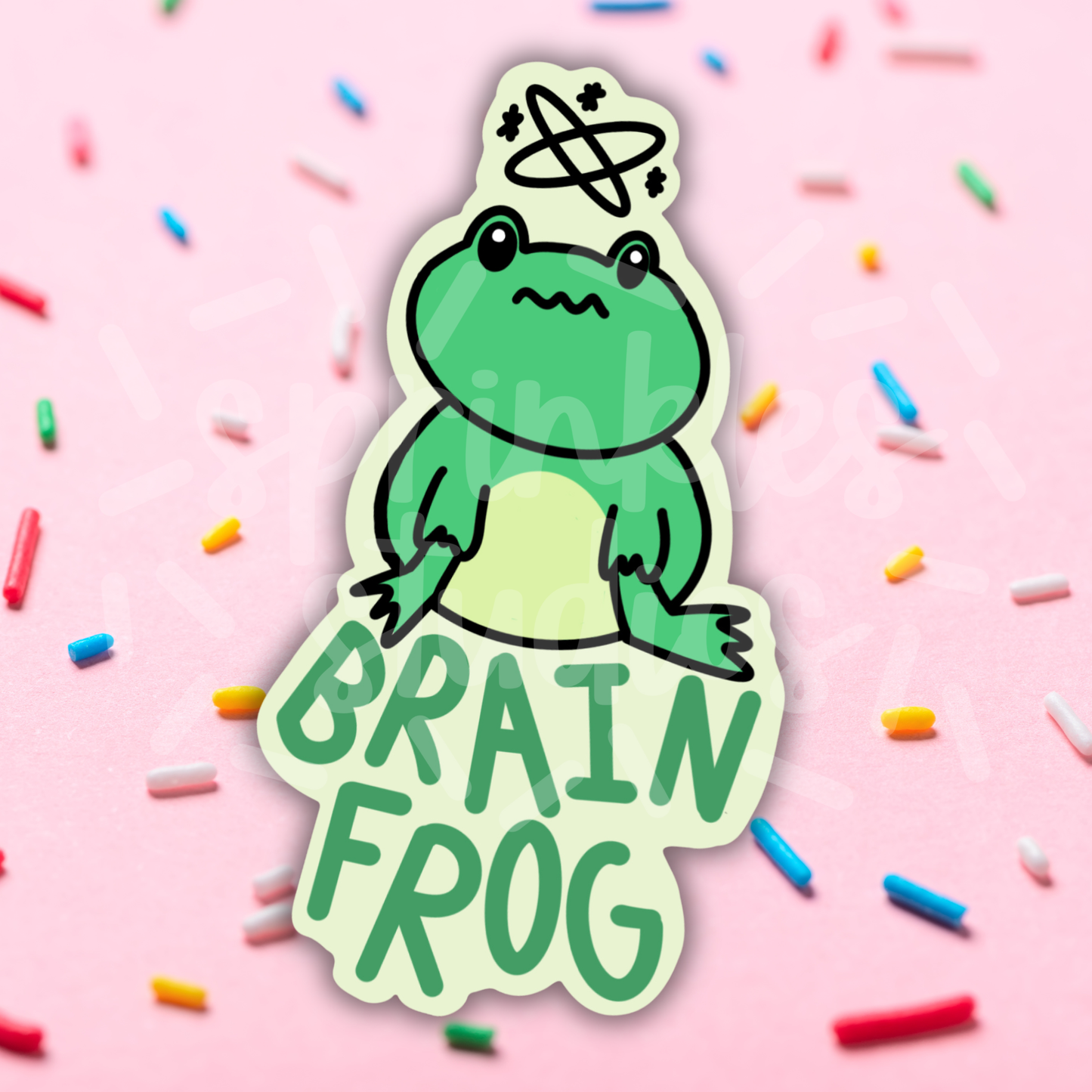 Brain Frog Vinyl Sticker