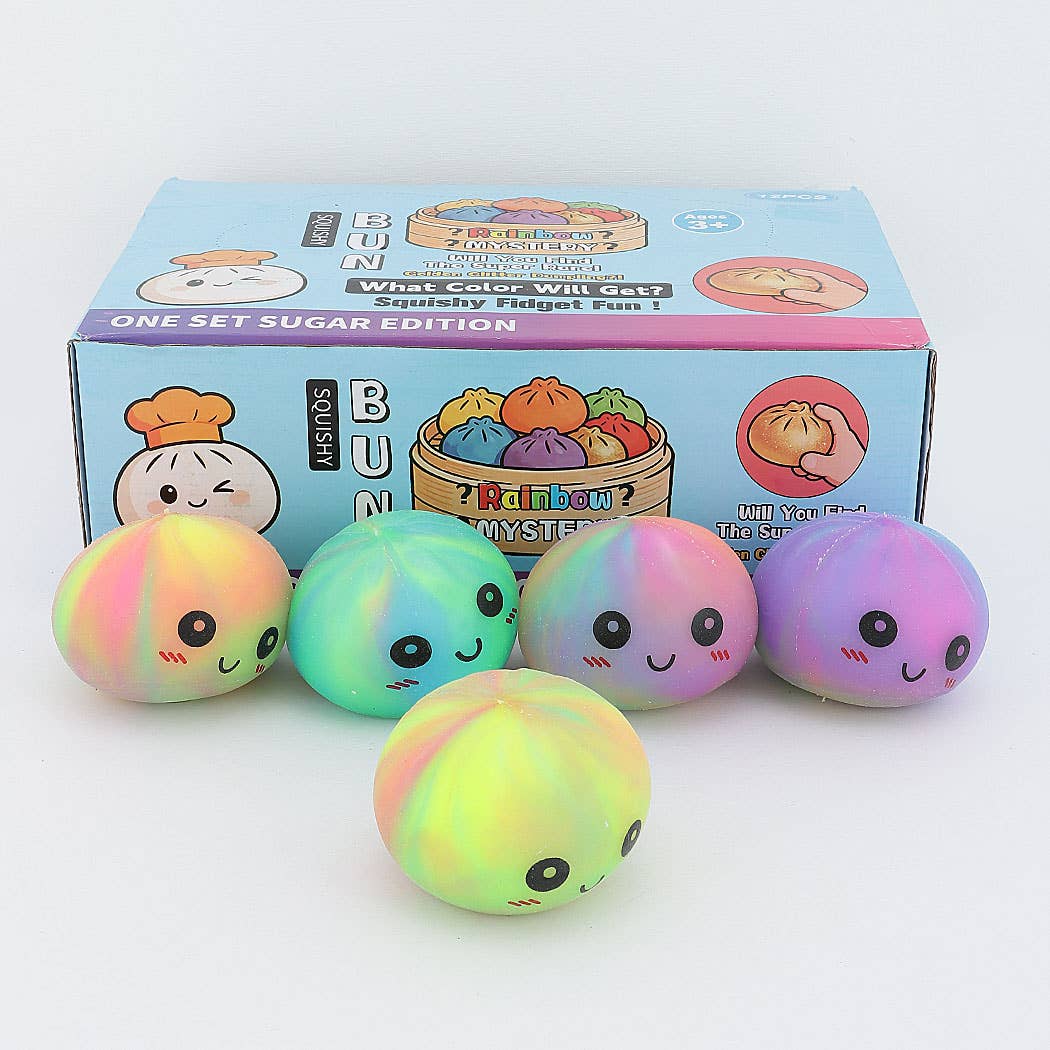 Rainbow Bun Squishy Fidget Toy