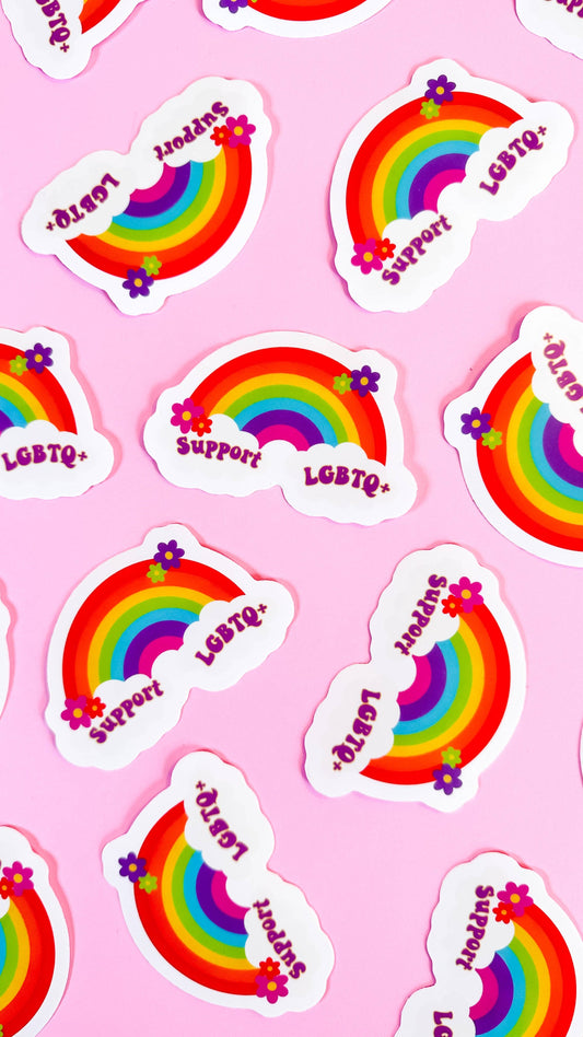 Support LGBTQ+ Rainbow Sticker