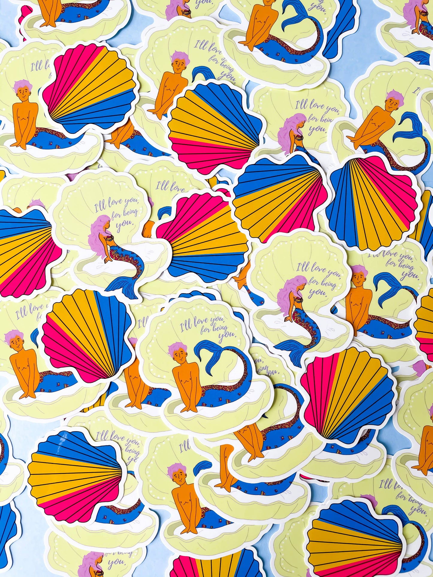 Pansexual Merman LGBTQIA+ Sticker Pack