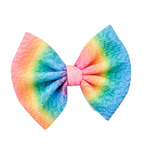 Sophia Hair Bow - Rainbow Leopard