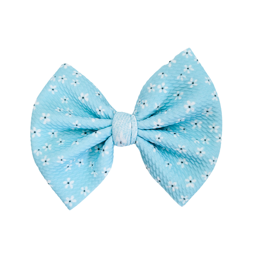 Sophia Hair Bow - Aqua Blossoms