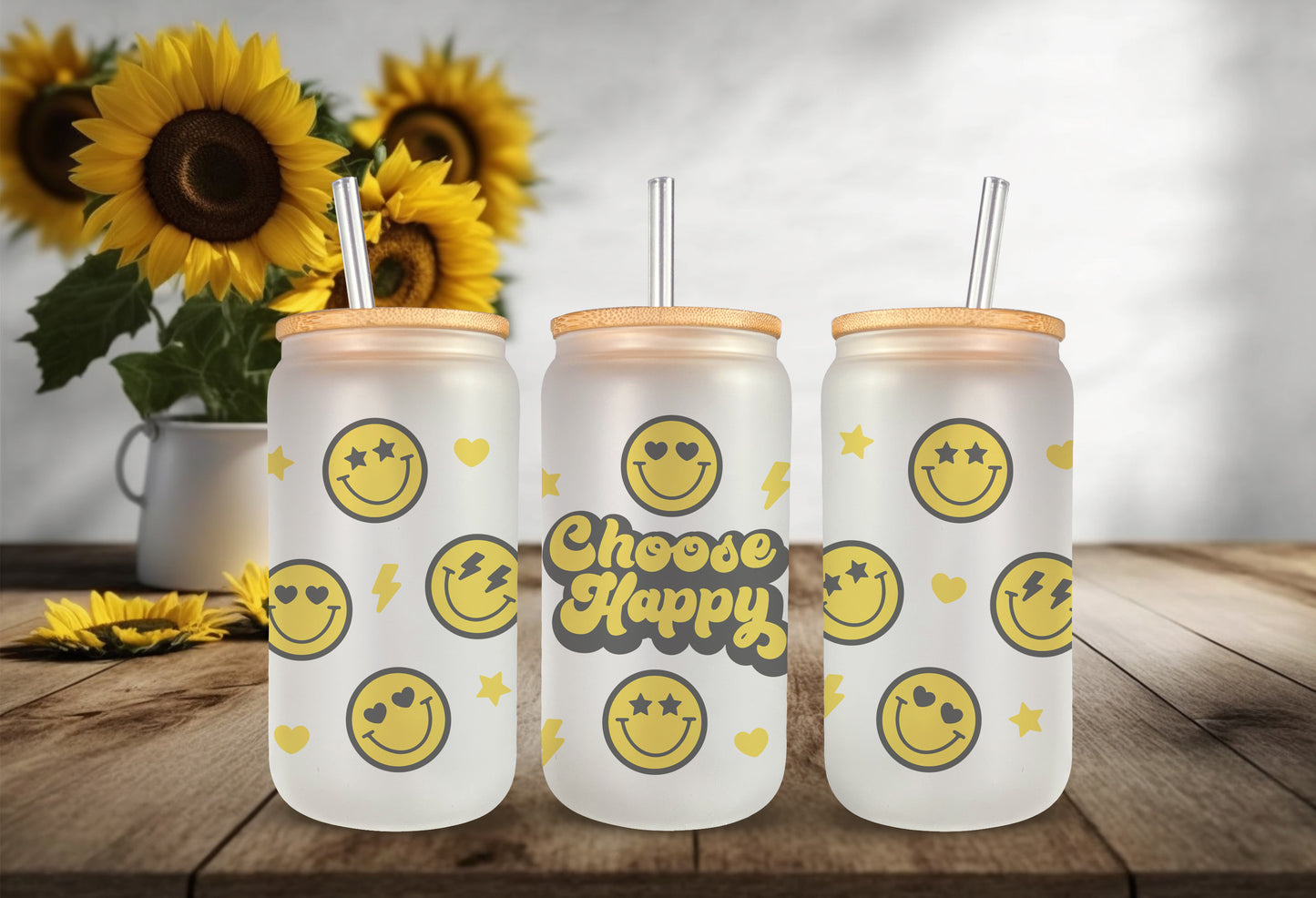 Choose Happy Drinking Glass - 16 oz. Glass