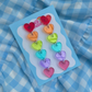 Rainbow Heart Drop Glitter Earrings - Handmade