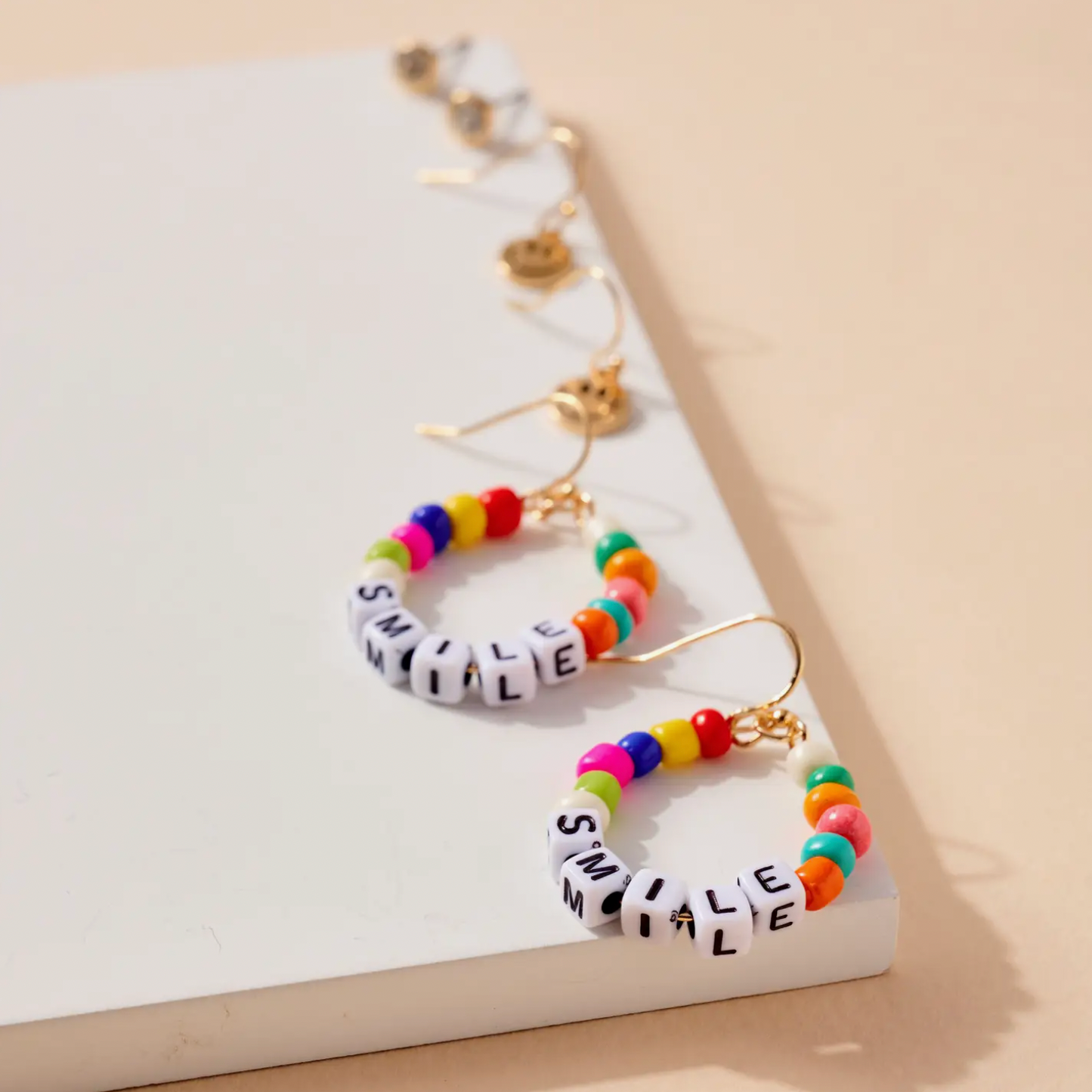 Smile Beaded Earrings Set