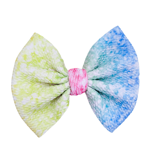 Sophia Hair Bow - Rainbow Splatter