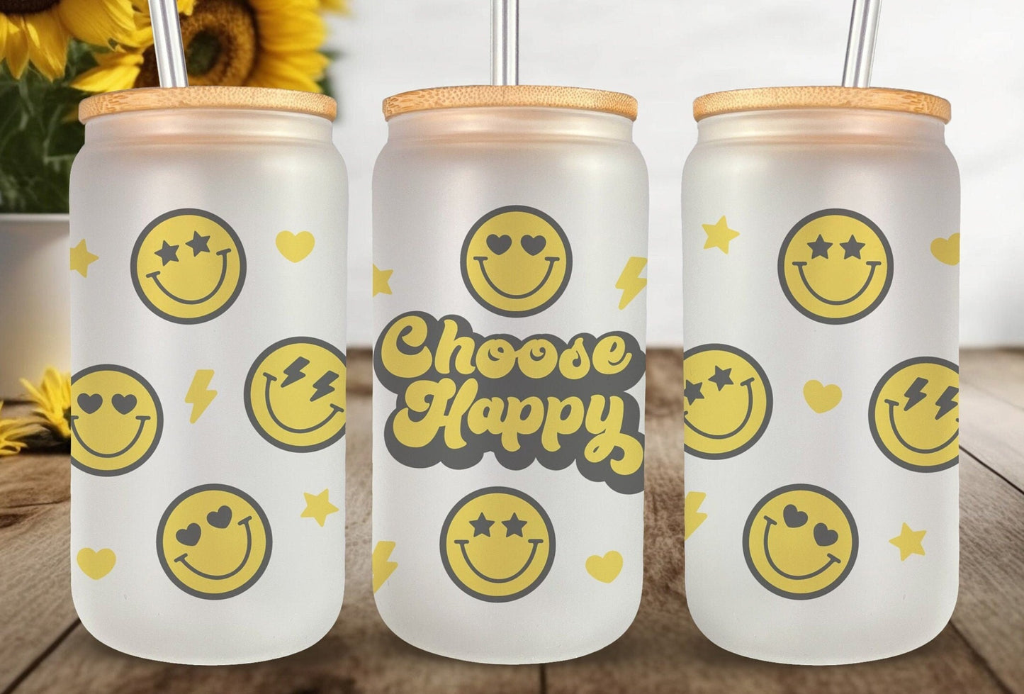 Choose Happy Drinking Glass - 16 oz. Glass