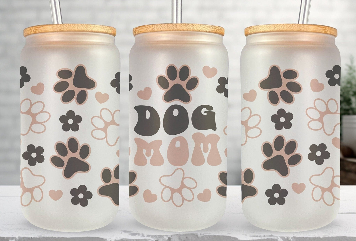 Dog Mom Drinking Glass - 16 oz. Glass